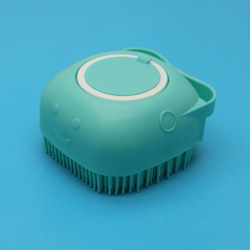 Silicone Dog Bath Massage Gloves Brush Pet Cat Bathroom Cleaning Tool Pets dealsniper-net Green Round shape