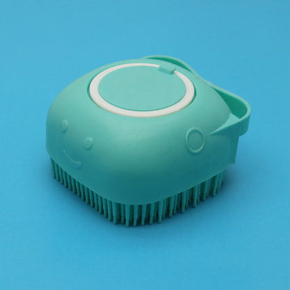 Silicone Dog Bath Massage Gloves Brush Pet Cat Bathroom Cleaning Tool Pets dealsniper-net Green Round shape
