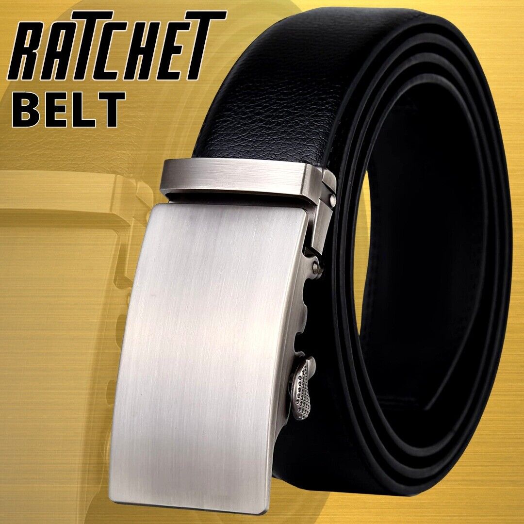 Microfiber Leather Mens Ratchet Belt, Belts For Men Adjustable Automatic Buckle Men dealsniper-net