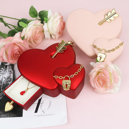 Plastic Double Love Heart-shaped Jewelry Box Holidays DealSniper.net