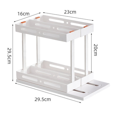 Kitchen Under Sink Drawer Type Spice Rack Kitchen dealsniper-net White Double Layer 20cm