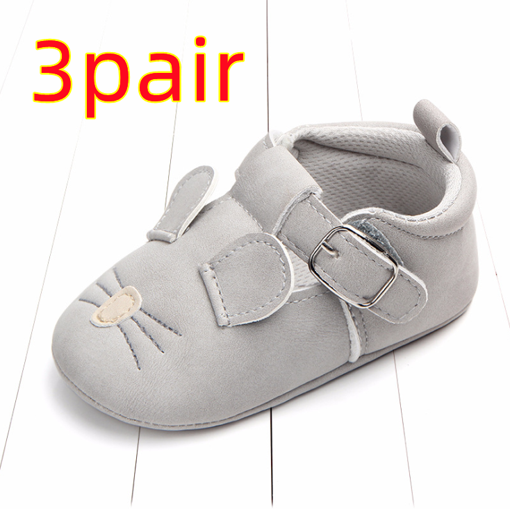 Spring and autumn cartoon animal baby shoes matte leather non-slip soft bottom baby shoes wholesale 0884 Kids DealSniper.net Mouse A 3pair 11CM