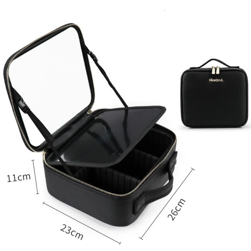 Smart LED Cosmetic Case With Mirror Cosmetic Bag Beauty dealsniper-net Black 12inches No LED