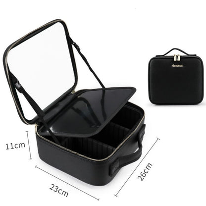 Smart LED Cosmetic Case With Mirror Cosmetic Bag Beauty dealsniper-net Black 12inches No LED