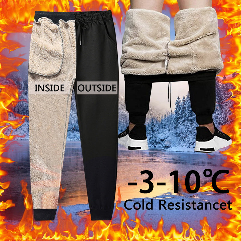 Autumn Winter Pants Men Women Trousers Warm Fleece Drawstring Pants M-5XL Men dealsniper-net