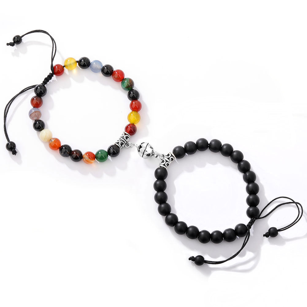 A Pair Of Magnetic Couple Bracelets Induce Vibration Jewelry dealsniper-net P