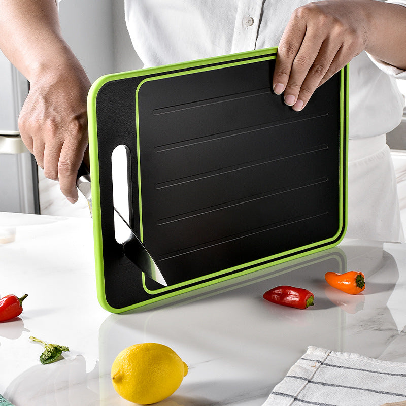 Double-side Cutting Board With Knife Sharpener Kitchen dealsniper-net