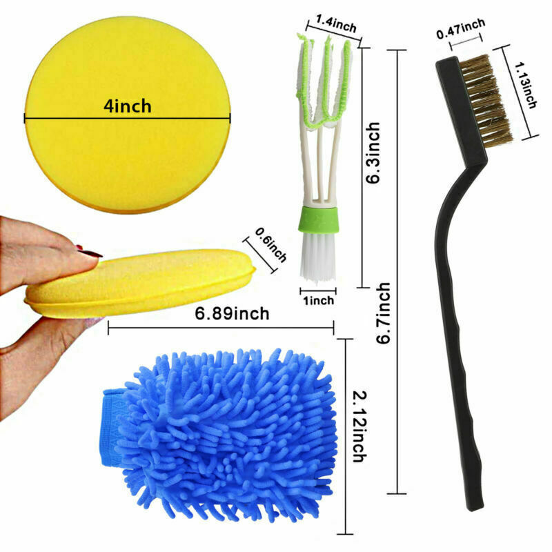 13pcs Car Detailing Brush Kit Boar Hair Vehicle Auto Engine Wheel Clean Brushes Vehicle dealsniper-net