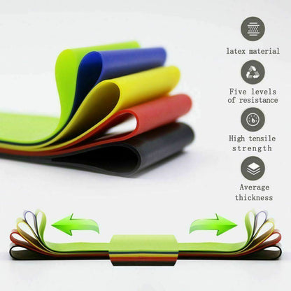 Resistance Bands Loop Set Of 5 Exercise Workout CrossFit Fitness Yoga Booty Band Sports DealSniper.net