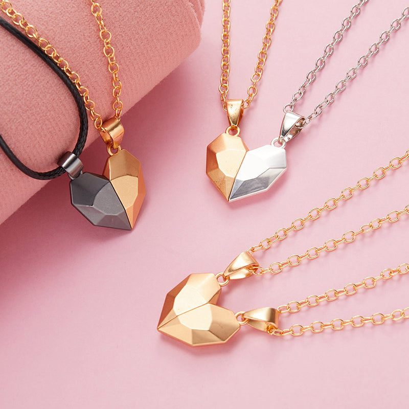Creative Magnet Necklace Love Heart Broken Jewelry Gym From House