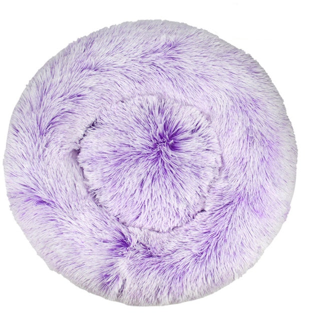 Plush Warm Dog Bed In Winter Pets DealSniper.net Gradient Purple 100cm