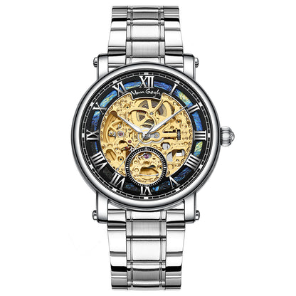 VAN GOGH Starry Night Series Blue Dial Skeleton Watch Jewelry DealSniper.net MEQ1709 steel strap