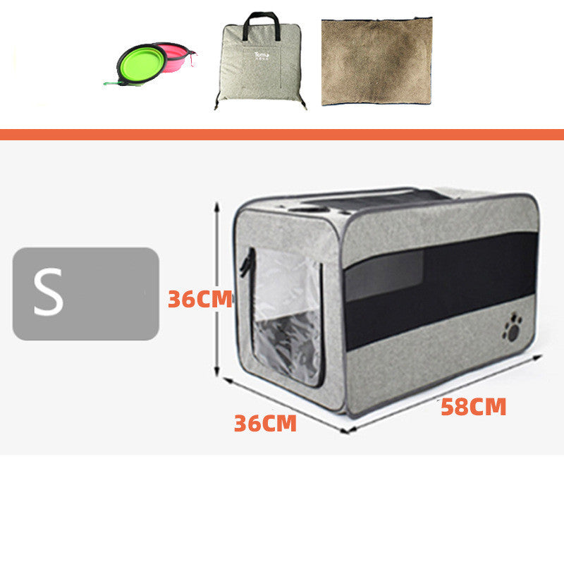 Pet Travel Carrier Bag Portable Pet Bag Folding Fabric Pet Carrier Pets dealsniper-net Grey Can be fixed S