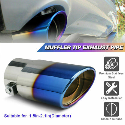 Car Exhaust Pipe Tip Rear Tail Throat Muffler Stainless Steel Round Accessories Vehicle dealsniper-net