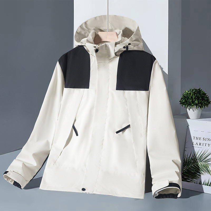 Hooded Windbreaker Unisex Fashion Color block Men DealSniper.net