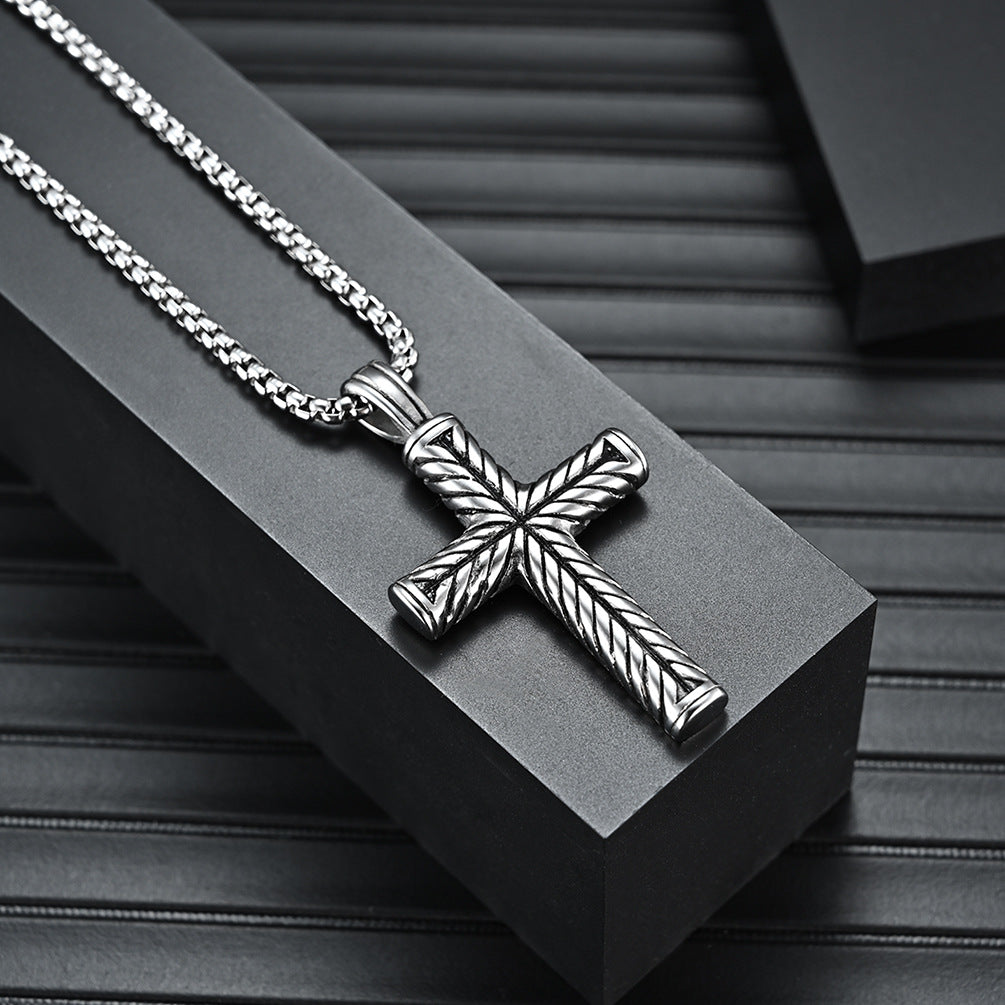 Men's Stainless Steel Casting Cross Pendant Necklace Jewelry dealsniper-net