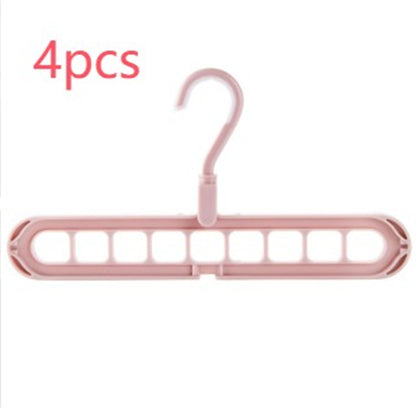 9-hole Clothes Hanger Organizer Space Saving Hanger House DealSniper.net Pink 4PCS
