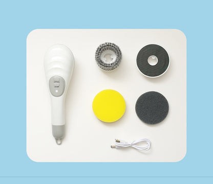 New Multifunctional Electric Dishwashing Brush For Wireless Cleaning House Gym From House Grey and white English packaging