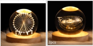 Luminous Starry Sky And Planets Moon Moon Crystal Ball Night Lamp
