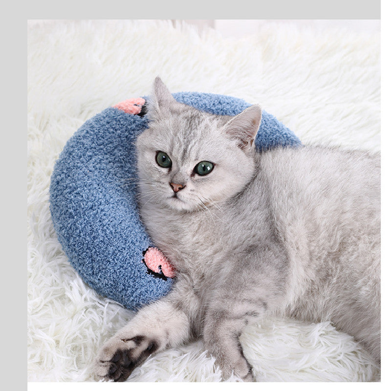 U-shaped Cat Toy Pillow To Protect Cervical Vertebra Pet Sleeping Pillow Soft Sounding Deep Sleep Pets DealSniper.net