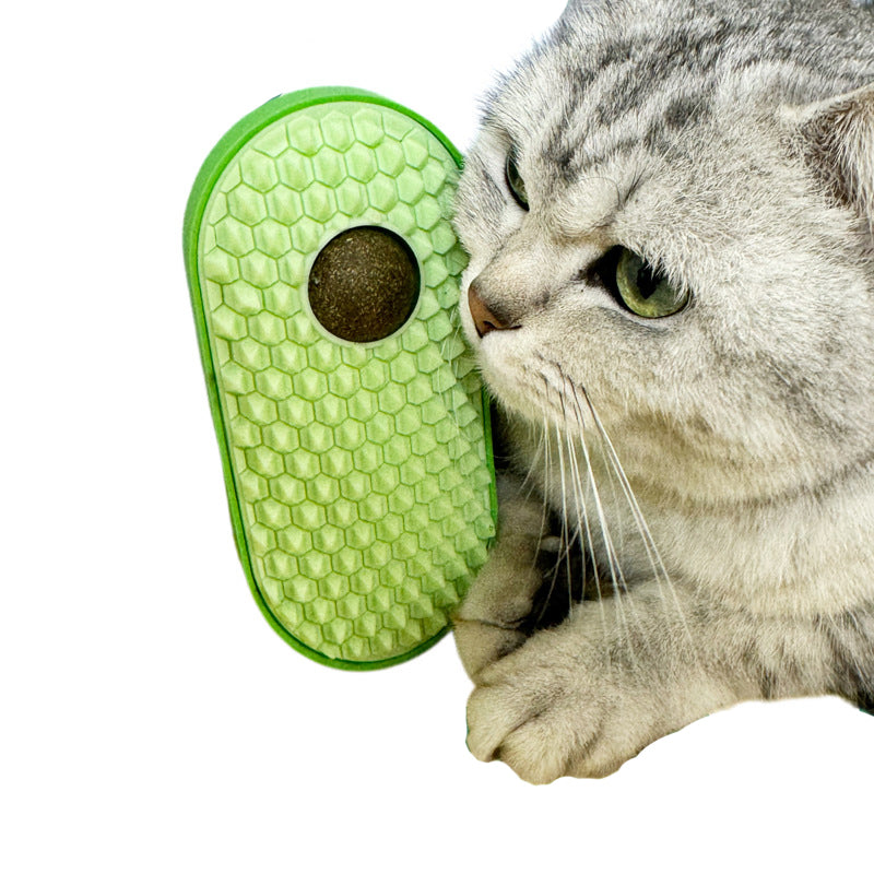 Catnip Toys Balls That Stick On Wall Pet Massage Brush Cat Toy Ball Pets Gym From House