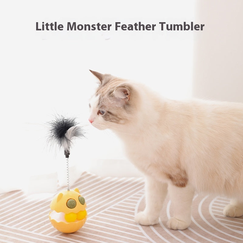 Cats Feather Toy Rotate Cat Tumbler Teaser Catmint Roller Pets Gym From House