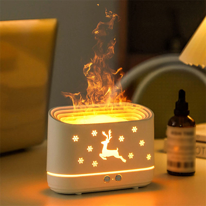 Elk Flame Humidifier Diffuser Mute Atmosphere Lamp Home Decor dealsniper-net