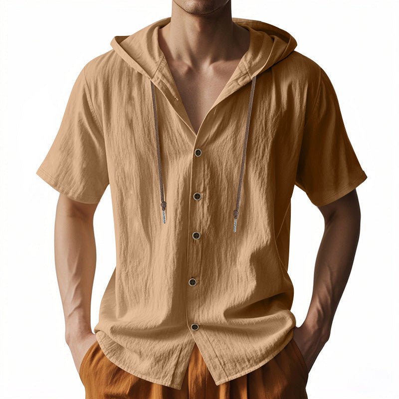 Cross-border Men's Sports Casual Comfortable Short-sleeved Men Gym From House Brown L