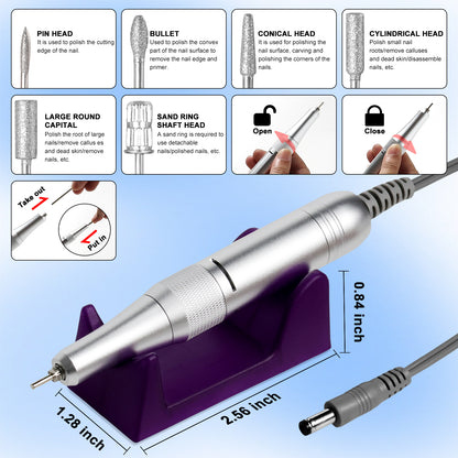 Professional Electric Cordless Nail Drill File-Glitter Portable Cordless Beauty dealsniper-net