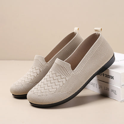 New Casual Breathable Flat Shoes Soft Bottom Women Gym From House Beige 35