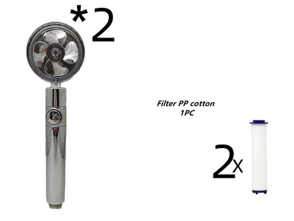 Propeller Driven Shower Head With Stop Button And Cotton Filter House DealSniper.net 7set