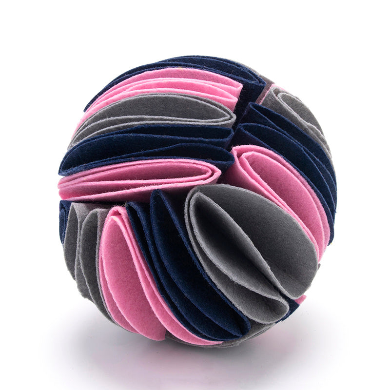 Foldable Dog Snuffle Ball Dog Training Toys Increase IQ Pets dealsniper-net L Grey pink dark blue