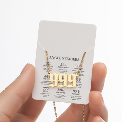 Women's New Angel Lucky Digital Pendant Necklace Jewelry dealsniper-net Body Gold Number9