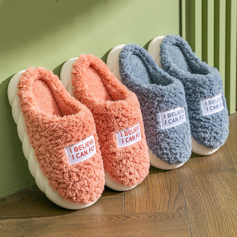 Warm Plush Slippers Home Shoes For Women Couple Winter Slippers Women DealSniper.net