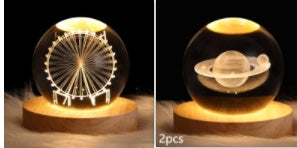 Luminous Starry Sky And Planets Moon Moon Crystal Ball Night Lamp