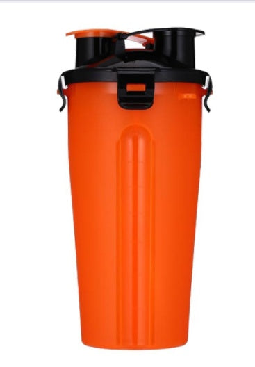 2 In 1Pet Water Bottle Dispenser Travel Portable Bowl Pets Gym From House Orange Cup 1pc