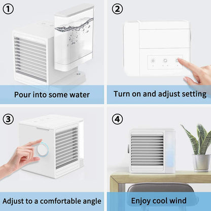 3 In 1 Portable Air Conditioners, Evaporative Air Cooler With USB Charging, Powerful, Quiet, Lightweight Mini Air Conditioner Portable For Room, Bedroom, Office, Kitchen Home dealsniper-net