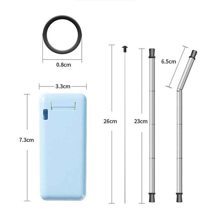 Straw Collapsible Telescopic Straw Silica Gel Metal Stainless Steel