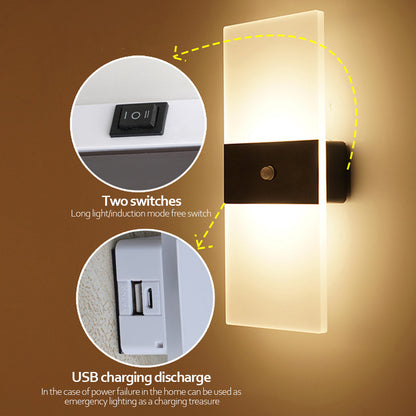 USB Rechargeable Wall Lights Home Indoor Motion Sensor Lighting