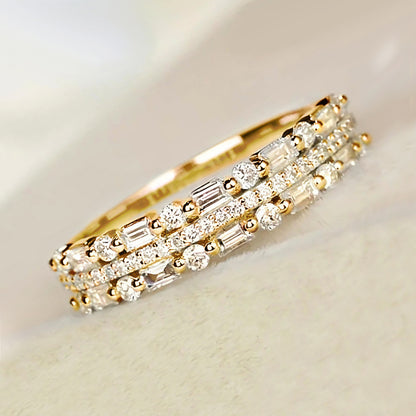 Multilayer Ring Three-layer Fine Circle Line Setting For Women Jewelry dealsniper-net