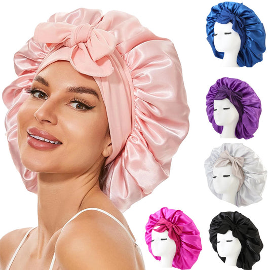 New Silk Bonnet For Sleeping Women Satin Bonnet Hair Bonnet Beauty dealsniper-net