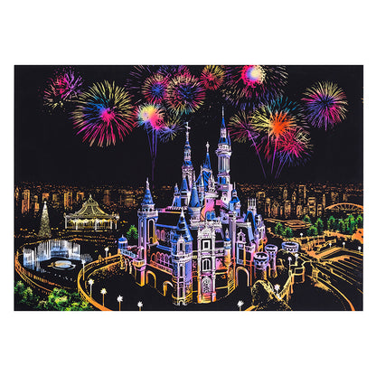 City night scratch painting Home Decor DealSniper.net Dream castle 40.5X28.5cm