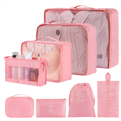 Home Fashion Simple Solid Color Storage Bag House dealsniper-net Pink 8Set