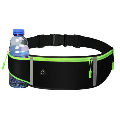 Sports Waist Bag With Pocket Light Slim Zip Running Belt Sports Gym From House Simple version kettle black