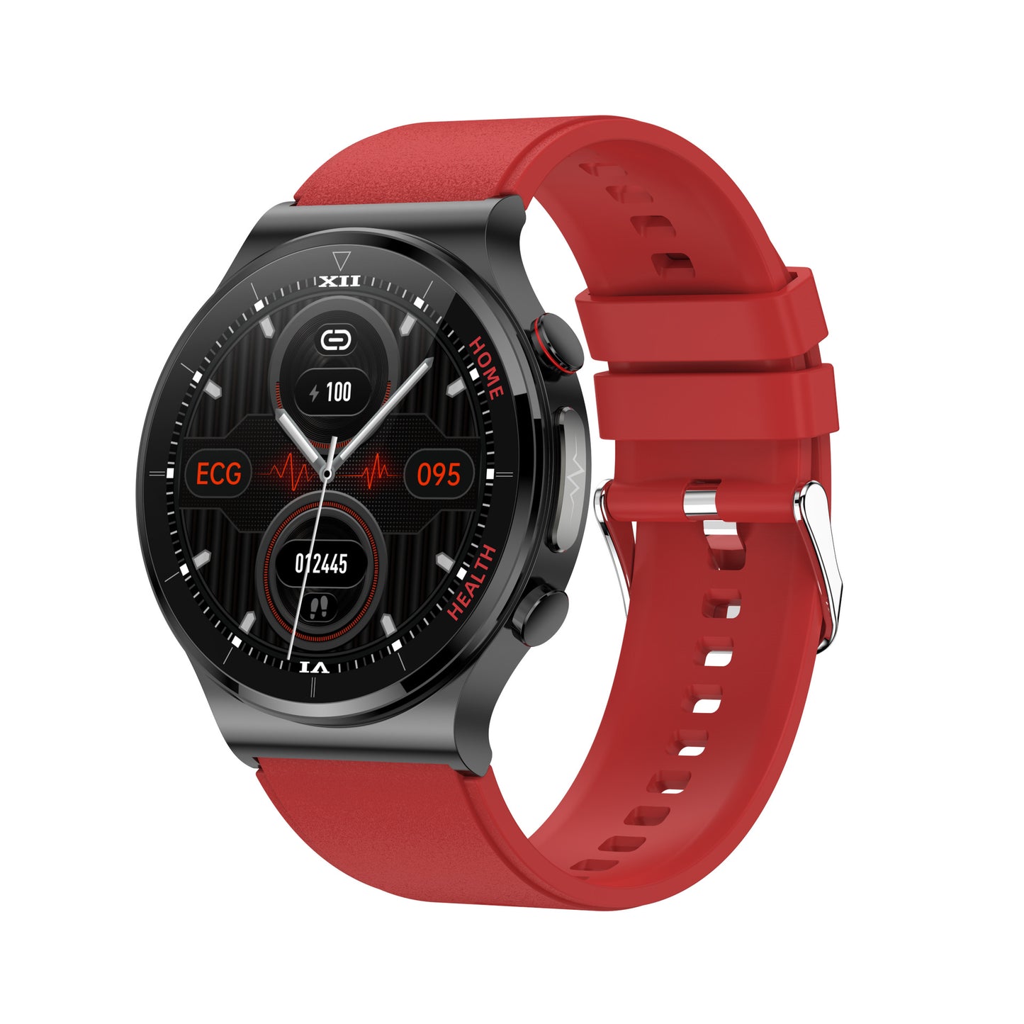 Oxygen ECG Temperature Blood Pressure Heart Rate Monitoring Laser Smart Watch Electronics DealSniper.net Red E300