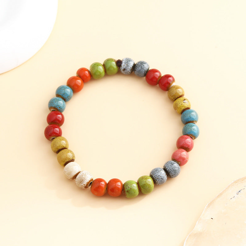 Cross-Border Retro Scenery Dezhou Ceramic Bracelet Jewelry Gym From House A 202 6mm beads Ceramic bracelet high temperat