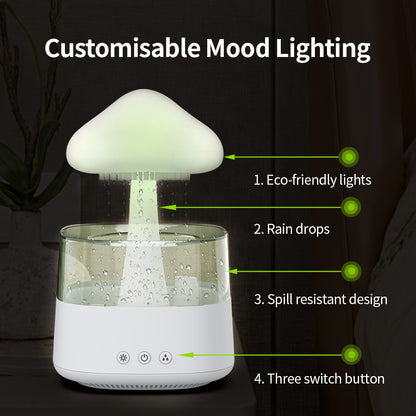 2-in-1 Desk Humidifier Rain Cloud Aromatherapy Essential Oil House dealsniper-net