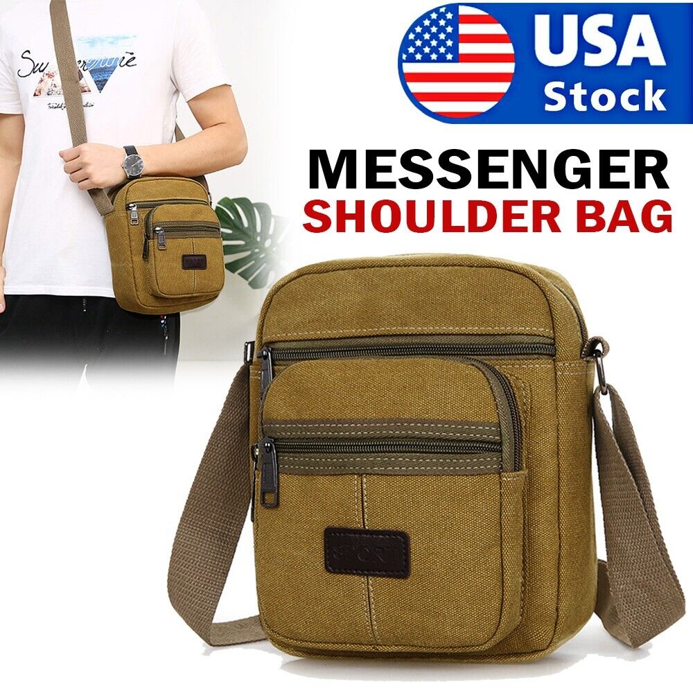 Men's Crossbody Messenger Bag Canvas Bags Casual Shoulder Satchel Handbag Pouch Men DealSniper.net