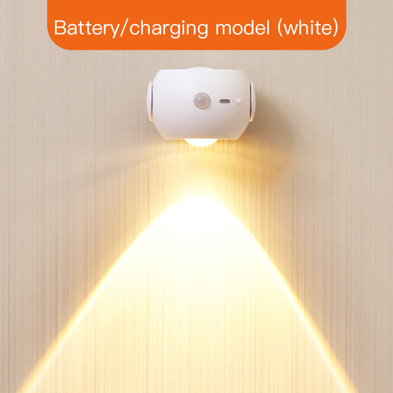 Adjustable Angle Human Sensing Light, Wireless Sunset Light, Indoor Spotlight, House DealSniper.net White USB charging and AAA bat