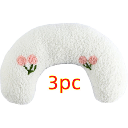 Little Pillow For Cats Fashion Neck Protector Deep Sleep Puppy U-Shaped Pillow Pets Pillow Kitten Headrest Dog Sleeping Pillow Pet Products Pets dealsniper-net White 3PCS